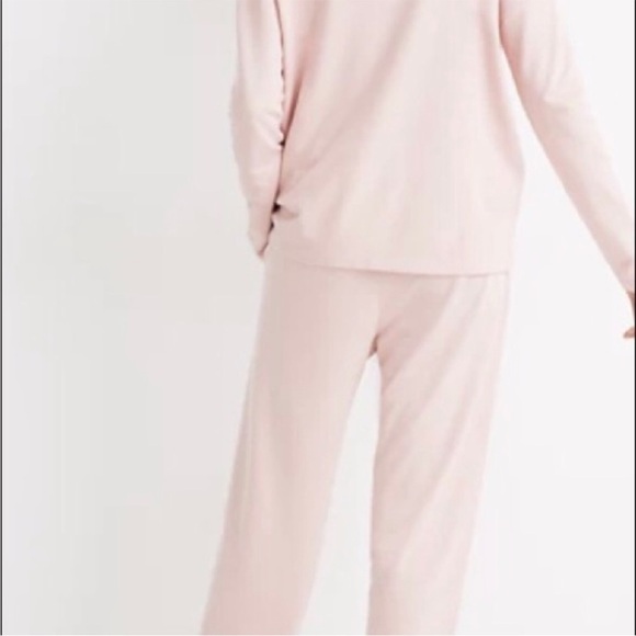 MADEWELL Pant Saunter Sweatpants Pink Terry Cloth Drawstring Sz XS - Picture 2 of 11